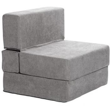 Pouf Cama Individual Plegable Tapizado en Tela - Altura 80 cm, Talla Única