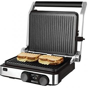 Cecotec Parrilla Eléctrica Rock’nGrill Dual. 2000W, Control de Temperatura en Cada Plancha, Placas extraíbles, Revestimiento Antiadherente, Aptas para lavavajillas, Apertura 180º