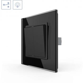 Interruptor Conmutador Doble LEDBOX con Marco Negro
