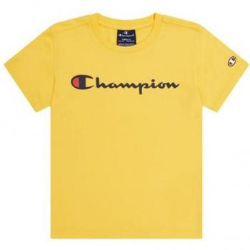Camiseta Infantil Champion Crewneck Amarillo de Manga Corta