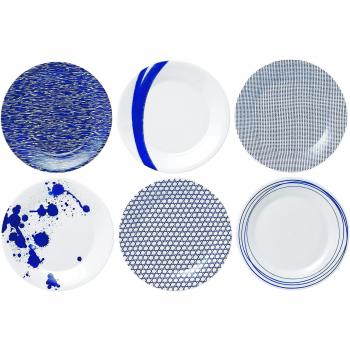 Royal Doulton 23 cm Pacific de Porcelana, 6 Unidades, Color Azul