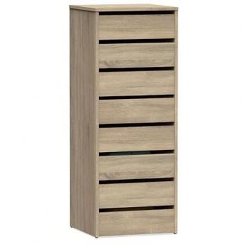 Pack 2 Cajoneras Auxiliares para Armarios Color Roble Cambrian con 8 Cajones - Dimensiones 46x64x45 cm
