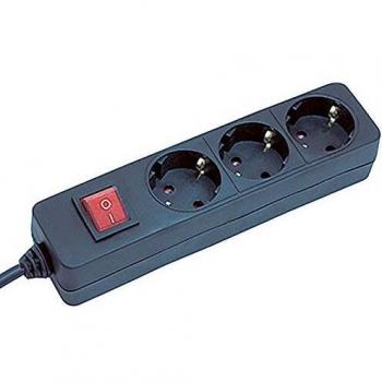 Brennenstuhl Regleta de Enchufes con 3 Tomas con Protección de Contacto Aumentada 1.4m Negro