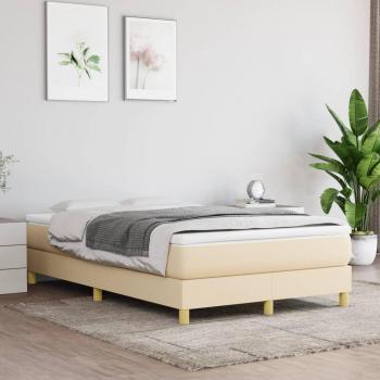 Cama box spring de muelles con colchón crema 120x200 cm tela