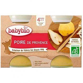 Babybio Pera Ecológica 4 Meses 2x130g