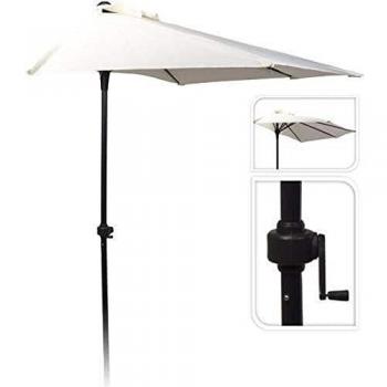 250cm Cream Side Balcony Parasol with Crank - Easy to Use Sun Protection