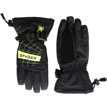 Spyder Overweb Guantes de Esquí, Niños, Negro/Amarillo, XL