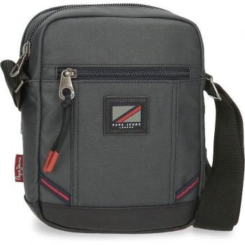 Bandolera Pepe Jeans Hackney Gris con Dos Compartimentos