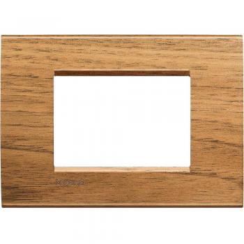 Placa Cuadrada Livinglight 3 Módulos en Nogal Nacional - Diseño Elegante y Moderno