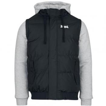 Chaqueta Lonsdale Dowpot Negra 3XL para Hombre, jaspeado negro/gris, con detalles en gris y blanco