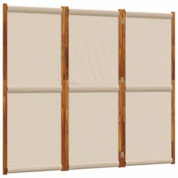 Biombo divisor de 3 paneles gris taupe 210x180 cm