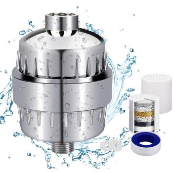 Filtro para Ducha Universal, Auelek 10 Etapas Filtro Reemplazable Purificador Ducha de Alta Salida para Cuide su Piel Cabello y Cuerpo Salud
