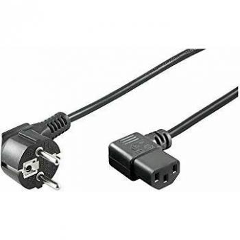 Cable de Alimentación Schuko a IEC C13 Acodado 5 Metros Negro