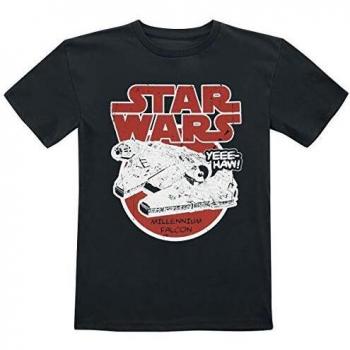 Star Wars Halcón Milenario Unisex Camiseta Negro 152, 100% algodón,