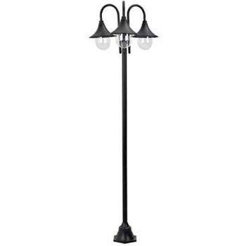 vidaXL Farolas de Jardín con 3 Luces Aluminio Bronce 220 cm Iluminación Patio