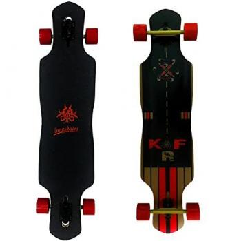 Longboard KRF Planex 41x9.5 negro rojo marrón