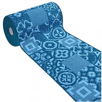Alfombra de Cocina 3D Antideslizante Lavable Azul 57x170 cm - Diseño de Azulejo Maiolica 100% Made en Italia