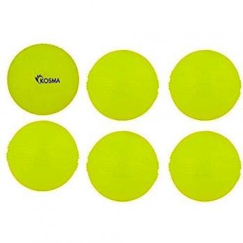 Kosma - Set de 4 pc viento bola pelota de críquet, 6 Yellow, 6 unidades