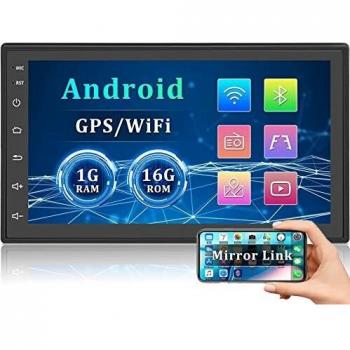 CAMECHO Android 10.0 Radio de Coche Bluetooth 2 DIN, 7 Pulgadas Pantalla tactil capacitiva GPS 2 DIN | WiFi | FM/RDS | USB + cámara de Marcha atrás