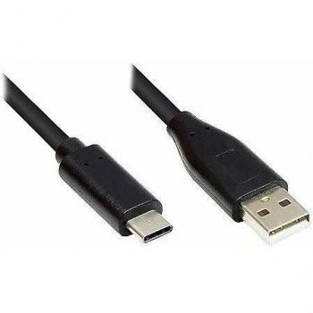 Cable USB 2.0 de 0,5m con conector USB-C a USB A, color negro