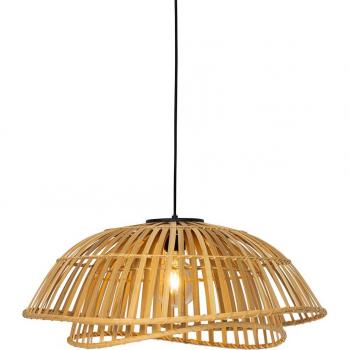 Lámpara colgante oriental negra de bambú natural 62 cm - Pua