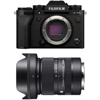Cámara Híbrida Fujifilm X-T5 Negra con Objetivo Sigma 18-50mm f/2.8 DC DN Contemporary - Garantía 3 Años