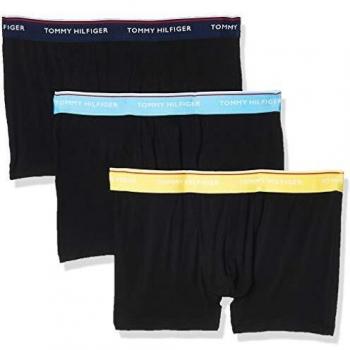 Tommy Hilfiger de los Hombres Pack de 3 Troncos Essentials Premium, Negro, S