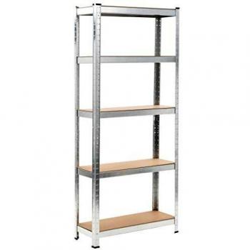 vidaXL 5-Layer Storage Shelf Silver 75x30x172 cm Steel and MDF