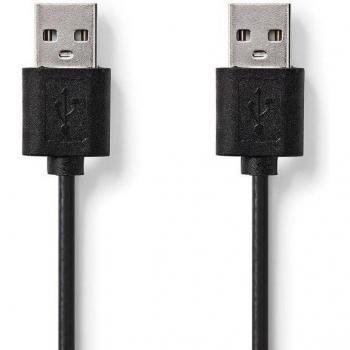Cable USB 2.0 Tipo A Macho-Macho de 1m en color Negro