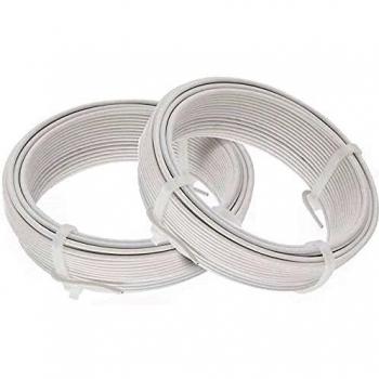 Amagabeli Garden Home 2MM X 25M X 2PCS Rollo de Alambre Recubierto de Plástico Alambre de Jardín Esgrima Alambre Inoxidable de PVC Blanco WR4 DA100