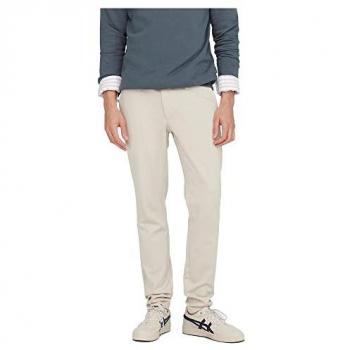 Chino Slim Fit de Hombre Only & Sons con Stretch, Color Écru, Talla 29/32