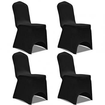 vidaXL Funda de Silla elástica 4 Unidades Negra