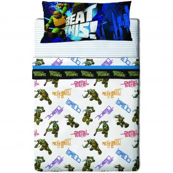 Nickelodeon Tortugas Ninja Bros - Juego de sábanas de 3 piezas para cama de 90 cm