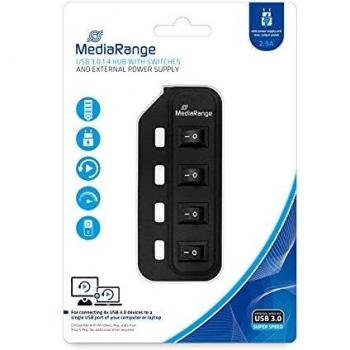 MEDIARANGE MRCS504 - Hub - 4 x SuperSpeed USB 3,0, MRCS505