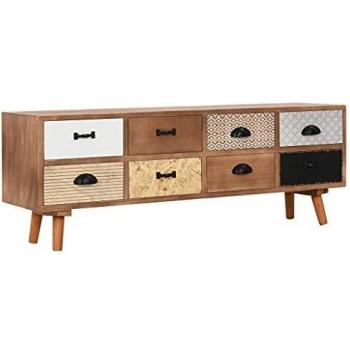 SengentoStyle Tv-meubel met 8 lades 120x30x40 cm massief grenenhout