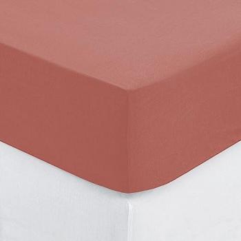Sábana Bajera de Algodón Rosa Rubor 90 x 190 cm con Elástico - Juego de Cama Individual Atmosphera