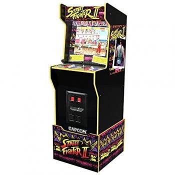 Arcade1Up Máquina Recreativa Street Fighter II - Incluye pantalla de 17 pulgadas, controles arcade auténticos, altavoces stereo, diseño clásico inspirado en las máquinas recreativas originales, capacidad para jugar hasta dos jugadores simultáneament
