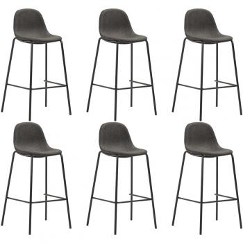 Juego de 6 sillas de bar de tela gris oscuro