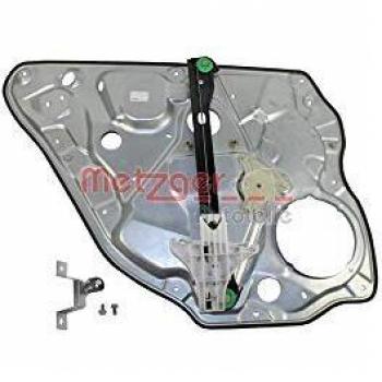 Elevalunas eléctrico trasero derecho METZGER 2160102 para VW Polo 9N con placa de desmontaje sin motor