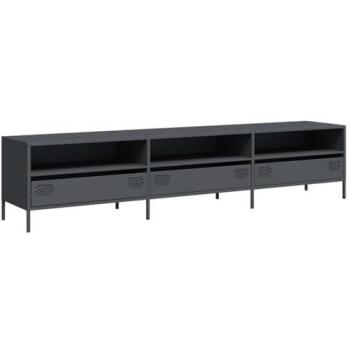 Mueble de TV Acero Laminado en Frío Antracita 202x39x43,5 cm