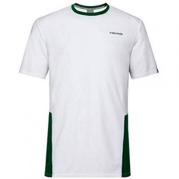 Head Club Tech T-Shirt M Camisetas, Hombre, Blanco y Verde, Large