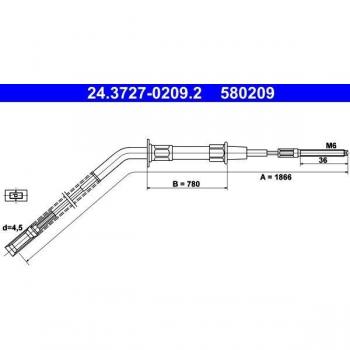 Cable de freno de mano ATE 24.3727-0209.2