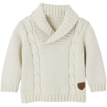 VERTBAUDET Jersey con Cuello Chal para bebé niño Gris Claro 6M