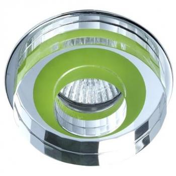 Aro Empotrable Avalio Verde CRISTAL RECORD 01-040-01-160 - Ahorro Energético, Empotrable fijo 'Avalio' redondo GU5.3 IP20 Ø9cm fabricado en aluminio