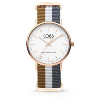 Reloj de Mujer CO88 Collection 8CW-10032, color oro, diseño elegante, resistente al agua, correa de acero inoxidable, esfera analógica con detalles brillantes