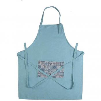 Delantal de Cocina Versa Mosaico Turquesa con Diseño Textil y Medidas 80 x 70 cm