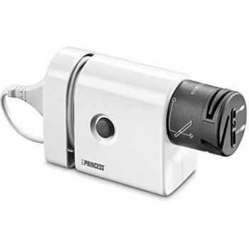 Princess 492900 Afilador eléctrico para Cuchillos, 20 W, plástico, Blanco