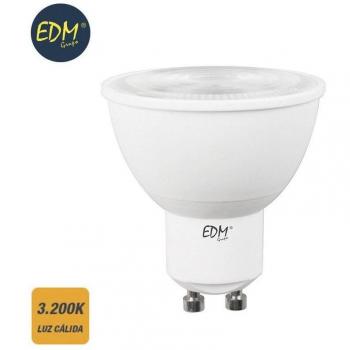 Bombilla LED GU10 7W 550lm 3200K 45º de alta eficiencia energética y luz cálida