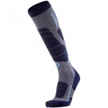 Calcetines de esquí Therm-ic Merino Reflector gris azul para hombre, talla S (35-38)