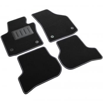 Il Tappeto Auto SPRINT04008 Alfombrillas de Moqueta Negra Antideslizante, Bordo Bicolor, Salvatacco Reforzado